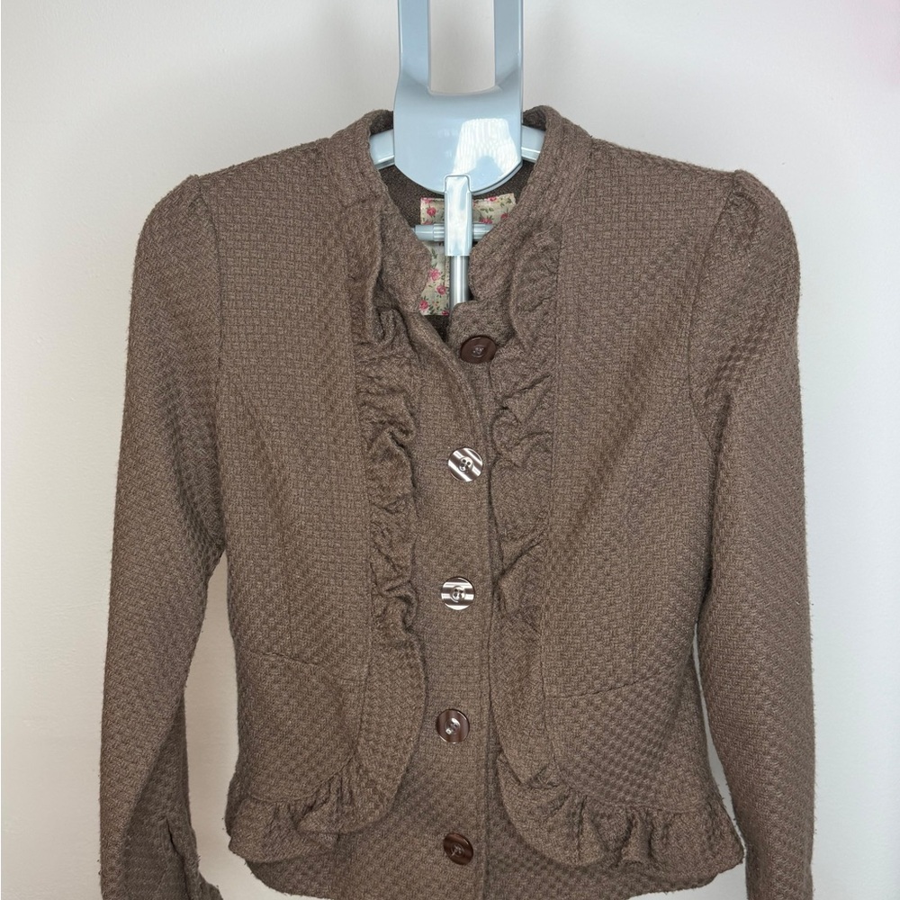 Decree Floral Lined Brown Jacket